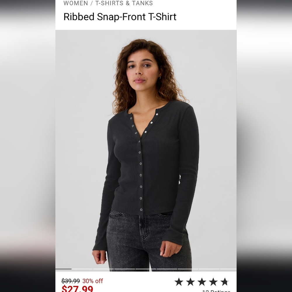 Ribbed snap front shirt